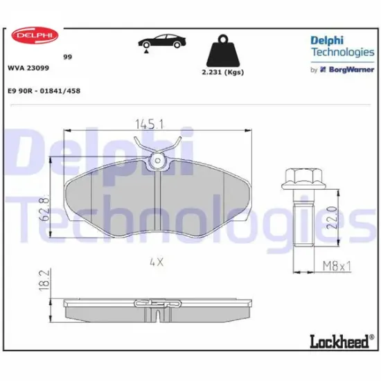 Ön balata trafıc ıı 01 vivaro 01 delphı 7701054771/ 4106000qae/ 4414519 resmi