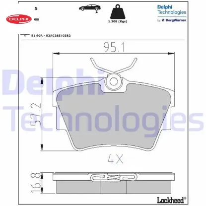 Arka fren balatası renault trafıc ıı 06 trafıc ııı 15 opel vıvaro a 06 vıvaro b 15 delphı 7701054772/ 4414520/ 440607091r resmi