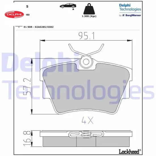 Arka fren balatası renault trafıc ıı 06 trafıc ııı 15 opel vıvaro a 06 vıvaro b 15 delphı 7701054772/ 4414520/ 440607091r resmi