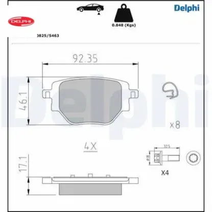 Arka fren balatası corsa f 19 c4 20 2008 19 208 19 249 mm delphı 1681449980/ 1664737180 resmi