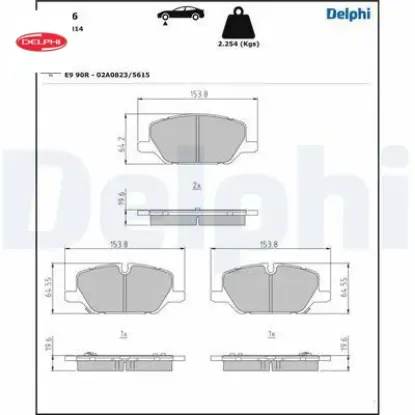 Ön fren balatası opel ınsıgnıa b 18> 17 inç jant delphı 1680880180/ 84120877/ 42794673 resmi