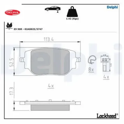 Arka fren balatası otomatik el freni zafıra lıfe 19 vıvaro c 19 jumpy ııı 16 expert 16 proace 16 294 delphı 1673597480/ 155253722/ su001b2799 resmi