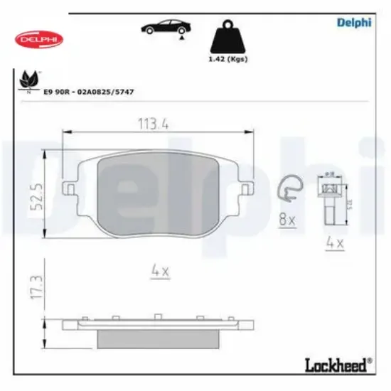 Arka fren balatası otomatik el freni zafıra lıfe 19 vıvaro c 19 jumpy ııı 16 expert 16 proace 16 294 delphı 1673597480/ 155253722/ su001b2799 resmi
