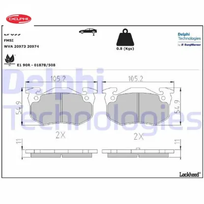Arka balata r9-r19-106 96 206 00 306 97-01 mgn ı-clıo ı-ıı -saxo 96 xsara 97 delphı 7701203668/ 701204845/ wva20635 resmi