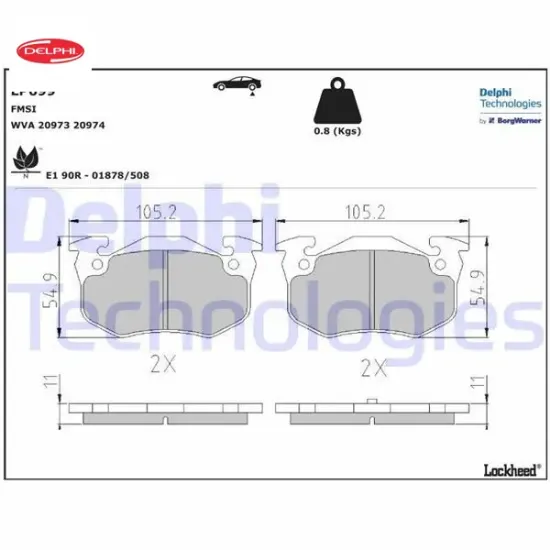 Arka balata r9-r19-106 96 206 00 306 97-01 mgn ı-clıo ı-ıı -saxo 96 xsara 97 delphı 7701203668/ 701204845/ wva20635 resmi