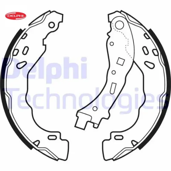 Arka pabuç balata logan 04>clıo ıı-ıv-p208 12>p301 12>c-elysee 12>ds3 13-15 mıcra 10>matrıx 01-10 delphı 7701207178/ 7701206429/ 4241.P1 resmi