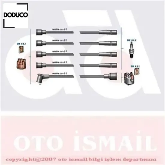 Buji kablo tk taunus 1.6-2.0 82-90 -sıerra 1.6-2.0 82-90 doduco 80b612280aa resmi