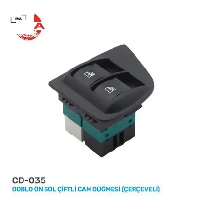 Cam açma anahtarı doblo 05- sol çiftli-çerçeveli ema 735417033 resmi