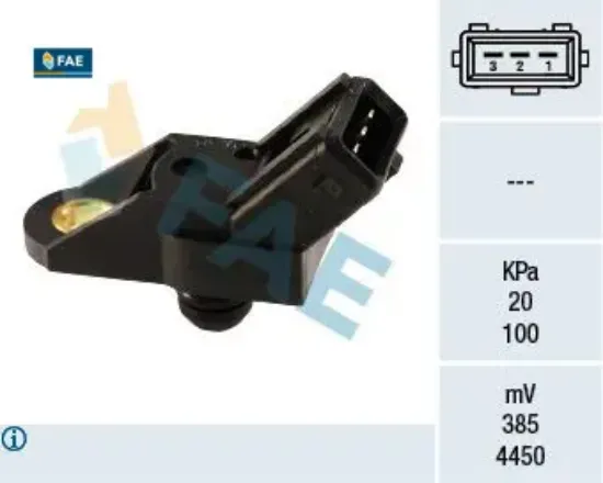 Basınç map sensörü 106-206-306-406-p605-partner-berlıngo-saxo-xsara-zx-xantıa 1.1-1.4-1.6-2.0 tu 1-t fae 1920.9h/ 1920.0e/ 96182615/ 9618261 resmi