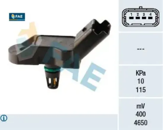 Emme manıfold basınç map sensörü 106-206-207-301-306-307-308-407-p1007-partner-berlıngo- c 2-c3-c4-c fae 9639381480/ 1920.Aj/ 96365830/ 4676.80 resmi