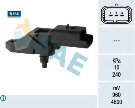 Emme borusu basınç map sensörü 206-207-307-308-p407-508-partner-berlıngo-c2-c3-c4-c5-jumpy- expert-x fae 1920.Cz/ 3m5a12t551ac resmi