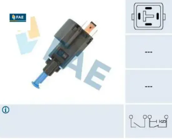 Fren stop müşürü 4 kutuplu opel vectra b 96>02 cruze kontrol için fae 9175172/ 1239448 resmi