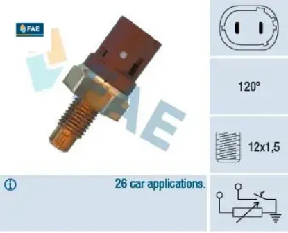 Hararet müşürü laguna 2.0 95-01 n7q-volvo s40 90-03 2 fişli fae 7700828565 resmi