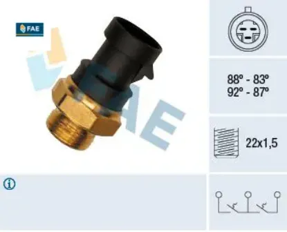 Fan müşürü 66c 3 fişli ducato-boxer-jumper 98-02 punto 94-99 palıo 97-01 fae 1264.34/ 7738581/ 60809965/ 7642522 resmi