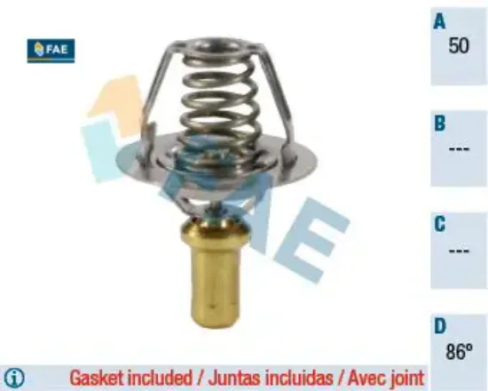 Termostat 86 r19 clıo ı 90>98 express 95>97 solenza 1.4 e6j e7j fae 7700742617 resmi