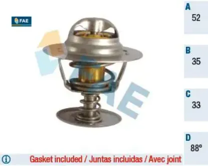 Termostat 88 escort focus mondeo connect 1.8d-1.8tdcı 89 07 transıt 2.5d fae 1634617 resmi