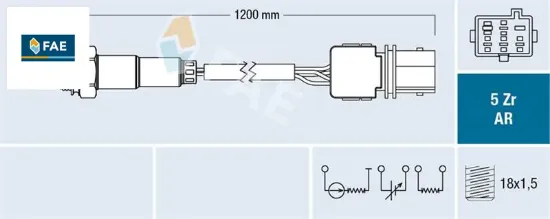 Oksijen sensörü sağ volvo s80 3.0t6 2001-2006 xc90 t6 2002 >2006 fae 8642738/ 8627750/ 8631670/ 9202988 resmi