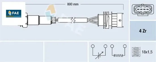Oksijen sensörü astra g-corsa c-vectra b 1.4-1.6 z16xe-z14xe egsoz borusuna fae 25321313/ 855353/ 25324206/ 855360 resmi