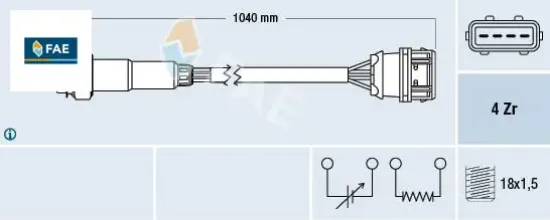 Lambda oksijen sensörü s40 1.6 1.8 2.0 v40 1.6 1.8 2.0 95/99 fae 30814907 resmi