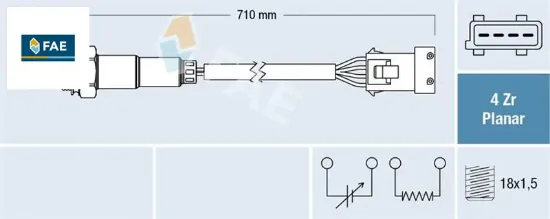 Oksijen sensörü arka volvo c70 98-05 c70 coupe 97-02 s70 97-00 97-02 xc70 2.4t 97-02 fae 9497345/ 30637016/ 30637521/ 30650109 resmi