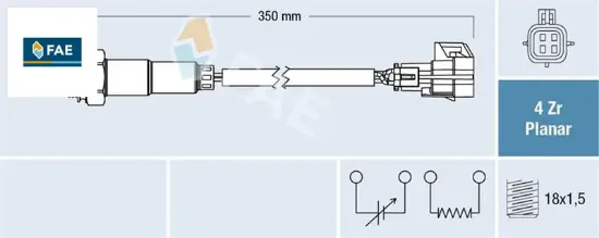 Oksijen sensörü konum 1 opel vectra c 2.2 z22se fae 12573936/ 855391 resmi
