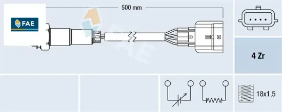 Oksıjen sensoru qashqaı juke 1.2 tce 2013 ->renault captur clıo ıv megane ııı scenıc ııı 500 cm fae 226a47260r resmi