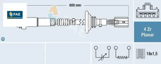Oksıjen sensoru s40 ı 644 2.0 t4 00 03 v40 645 2.0 t4 00 04 fae 30630131/ 9125372/ 9202721 resmi