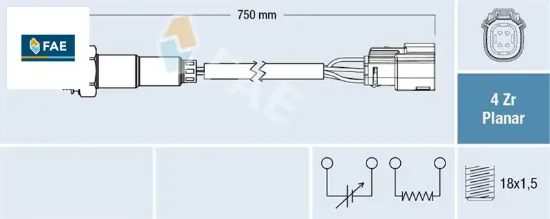 Ön oksijen sensörü ford b-max 12> 1.0 ecoboost fıesta 08> 1.0 ecboost ecosport 14> 1.0 ecboost fae c1ba9g444ca/ cv6a9g444aa/ 1773164 resmi