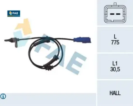 Abs hız devir sensörü arka p1007-c2-c3 02> fae 4545.98 resmi