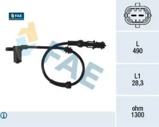 Abs tekerlek hız sensörü corsa c-merıva-tıgra 1.4-1.8-2.0 16v fae 1238236/ 9115064 resmi