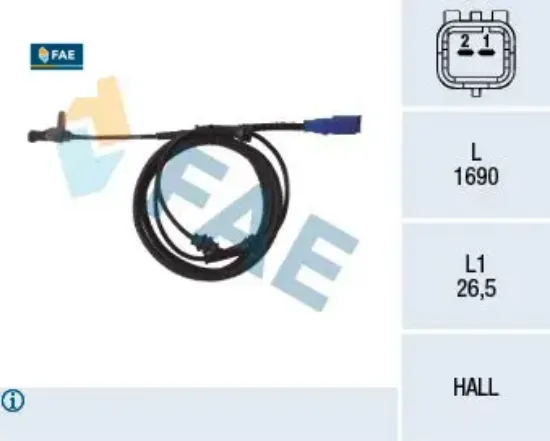 Abs hız sensörü arka cıtroen c5 12/02> fae 4545.A5 resmi