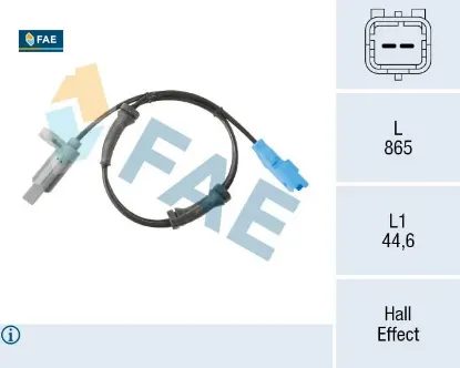 Abs devir sensörü arka peugeot p206 09/02>03/07 fae 4545.A3/ 9640921980 resmi
