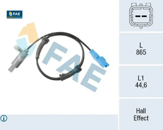 Abs devir sensörü arka peugeot p206 09/02>03/07 fae 4545.A3/ 9640921980 resmi