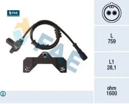 Abs devir sensörü ön opel vectra b 96>02 fae 93169317/ 90540261/ 1612694/ 530411 resmi