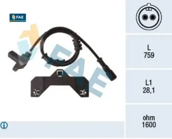 Abs devir sensörü ön opel vectra b 96>02 fae 93169317/ 90540261/ 1612694/ 530411 resmi