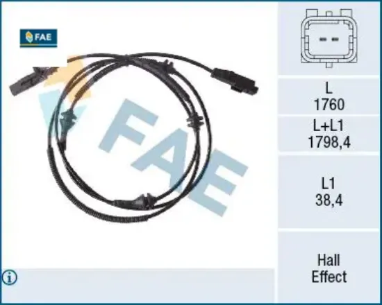 Abs tekerlek hız sensörü arka psa 407 1.8 16v-2.0 16v-2.2 16v 04- fae 4545.H6/ 4545.C0/ 4545.J0/ 4545.G7 resmi