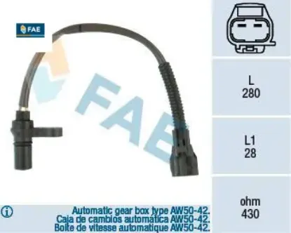 Krank sensoru s40 ı 644 1.8 95 08 v40 645 1.8 95 00 otomatık sanzıman aw50-42 fae 30613400 resmi