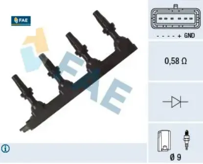Ateşleme bobini psa cıtroen elysee peugeot p301 1.6 vti 115 13> fae 9674680380/ 9800251580 resmi