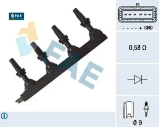Ateşleme bobini psa cıtroen elysee peugeot p301 1.6 vti 115 13> fae 9674680380/ 9800251580 resmi