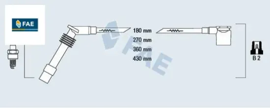 Buji kablosu takımı opel corsa b-combo b 93>00 1.2-1.4i c12nz-x12sz-14nz-x14sz fae 90510851/ 1612608 resmi