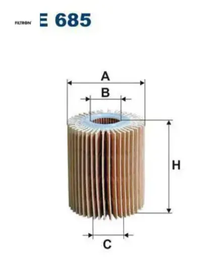 Yağ filtresi kağıt tip toyota avensıs 2.0l 1adftv adt250 06-08 2.2l 2ad-ftv adt270 09- 2.0l 1ad- f t fıltron 041520r010/ 0415226010/ 0415238010 resmi
