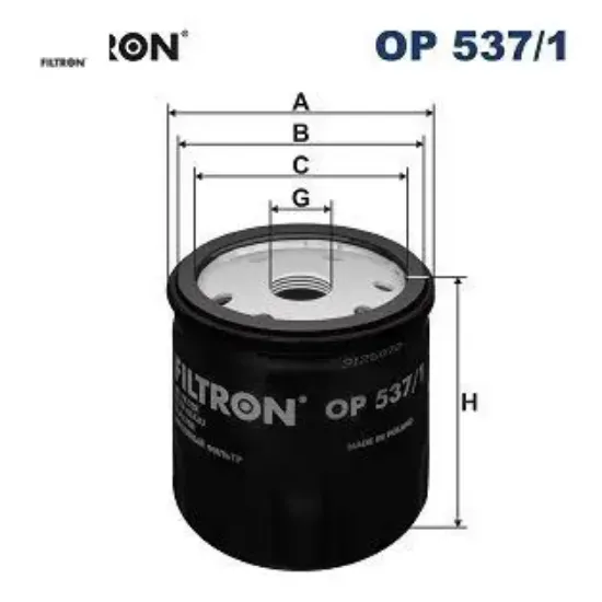 Yağ filtresi doblo 1.2-1.9-marea 1.8-2.0-punto 1.2-1.8-stılo 1.8-1.9-uno 1.1-1.4-brava-bravo-palıo o fıltron 46808398/ 60612882/ 606128821 resmi