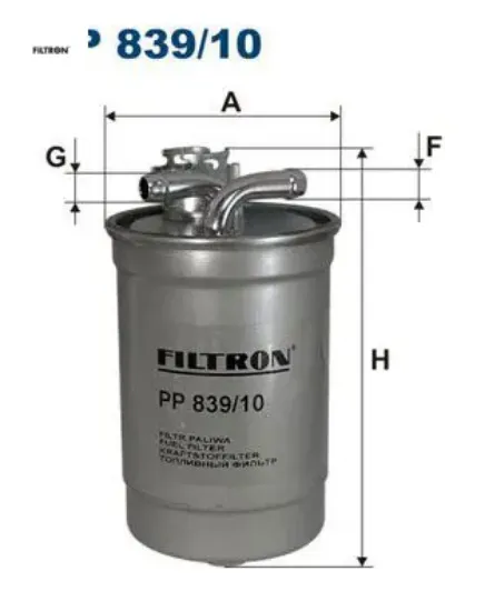 Yakıt filtresi a4 cabrıolet 8e/8h. B6 b7 2.0 tdı 140hp 11/04-09/08 fıltron 8e0127401/ 8e0127435a resmi