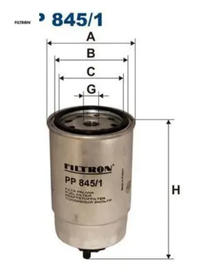 Yakıt filtresi ducato 1.9d-1.9td-2.4d-2.4td-2.5d 82-02 - punto 1.7d-1.7td 94-00 - transıt 2.4d fıltron 1909142/ 4753103/ 9941058/ 1906.C6 resmi