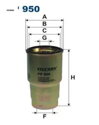 Yakıt filtresi corolla 1.4d-2.0d-2.2d 04 > avensıs 1.9d-2.0td-2.2d 01 > verso 1.4d-2.0d 09 > fıltron 2339064450/ 2339033060/ 2339033030 resmi