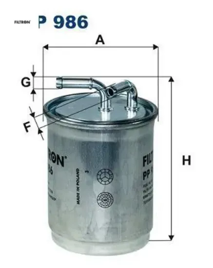 Yakıt filtresi cordoba-ıbıza ıv-v 02-09 polo 05 fabıa 05-08 roomster 1.4tdı-1.6tdı-1.9tdı fıltron 6q0127400f/ 6q0127401f resmi