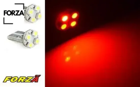 Led ampül 12v.4 lü smd b.dipsiz kırmızı forza  resmi