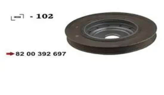 Krank kasnağı clıo ıı 98 clıo ııı 05 kangoo 01 megane ıı 02 scenıc ıı 03 logan 06 1.4 1.5dci 1.6 5pk grosse 8200051194/ 8200185800/ 8200392697 resmi