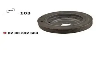 Krank kasnağı clıo ıı 98 kangoo 97 laguna ı-ıı megane ı 96 scenıc ı 98 thalıa ı 00 1.4 16v k4j 1.6 1 grosse 8200392683/ 7700101242/ 8200313231 resmi