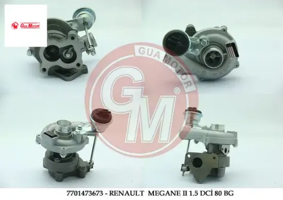 Turbo şarj renault clio ıı kango dacıa symbol megane ıı 1.5 dci 80 bg gua 7701473673/ 7701473122/ 7711135037 resmi